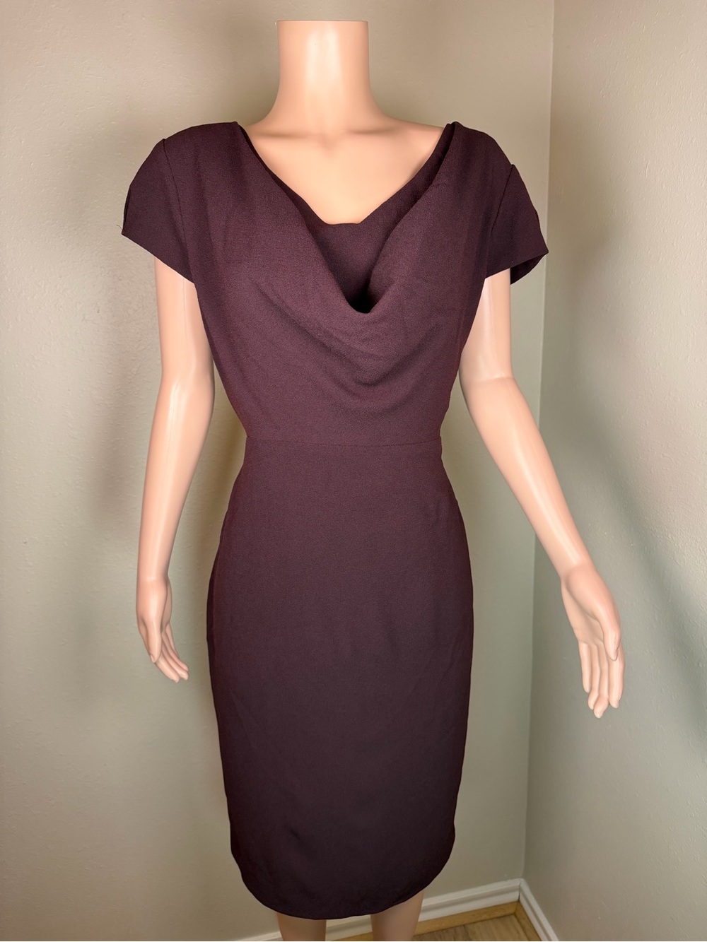 Anne Klein Plum Cowl Neck Sheath Dress